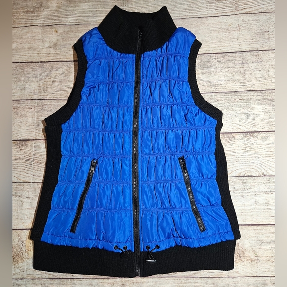 Black Rivet royal blue Quilted puffer Jacket vest - Picture 1 of 8